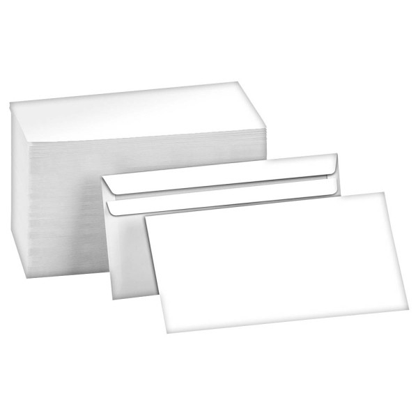 Briefumschläge DIN lang ohne Fenster, weiß selbstklebend 1.000 Stück