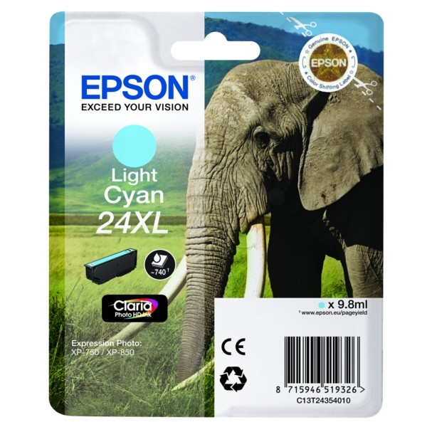 Original Tintenpatrone cyan hell High-Capacity Epson 24XL (C13T24354012)