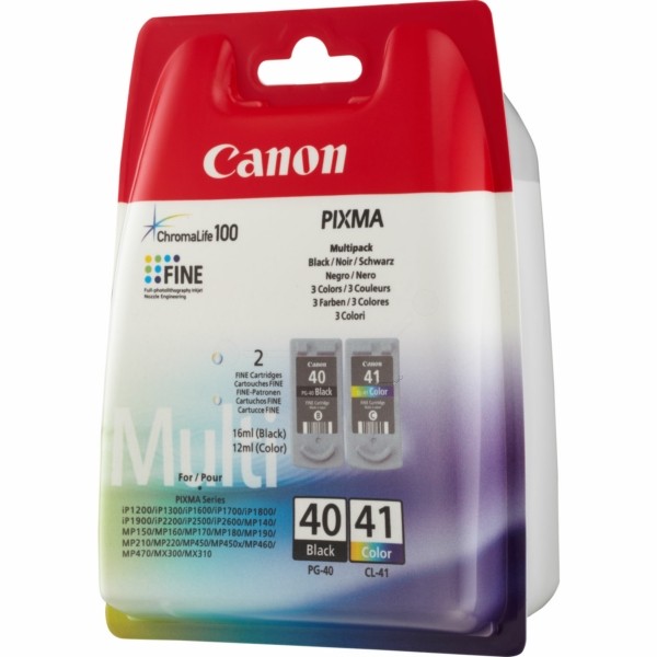 Original Tintenpatrone Multipack schwarz + color Canon PG-40 CL 41 (0615B036)