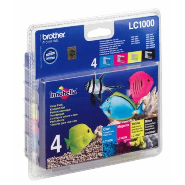 Original Tintenpatrone MultiPack Bk,C,M,Y Brother LC-1000VAL
