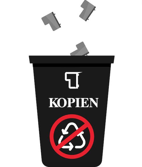 Symbolbild - Patronen-Kopien können nicht recycelt werden