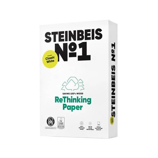 500 Blatt Steinbeis No 1 Recycling Kopierpapier, DIN A4, 80 g/qm, umweltschonend