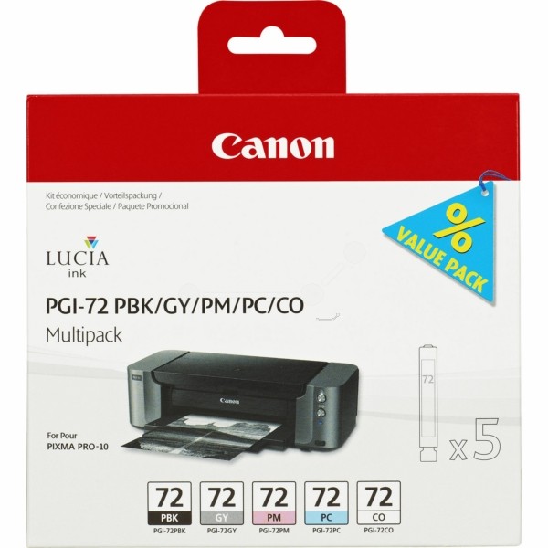 Original Tintenpatrone MultiPack PBK,GY,PM,PC,CO Canon PGI-72 (6403B007)