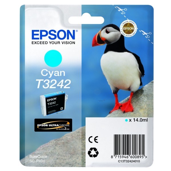 Original Tintenpatrone cyan Epson T3242 (C13T32424010)