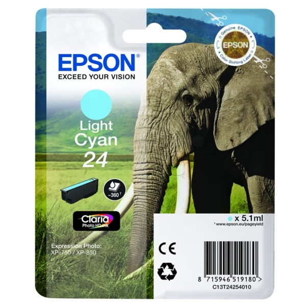 Original Tintenpatrone cyan hell Epson 24 (C13T24254012)