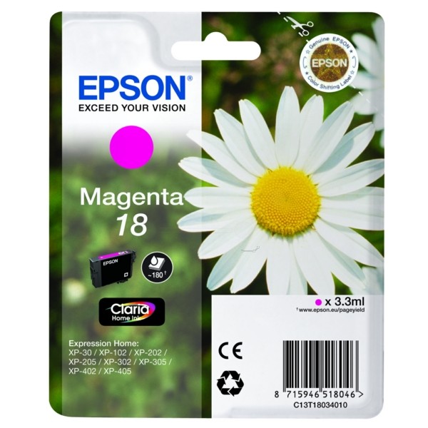 Original Tintenpatrone magenta Epson 18 (C13T18034012)