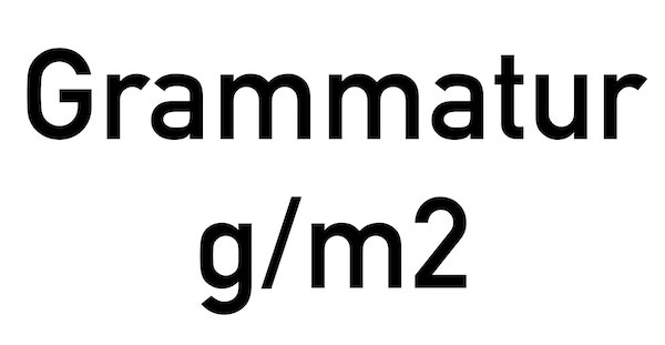 Banner mit Aufschrift: Grammatur g/m2
