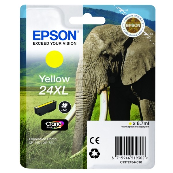 Original Tintenpatrone gelb High-Capacity Epson 24XL (C13T24344012)