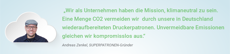 Zitat zur Klimaneutralität vom SUPERPATRONEN-Gründer